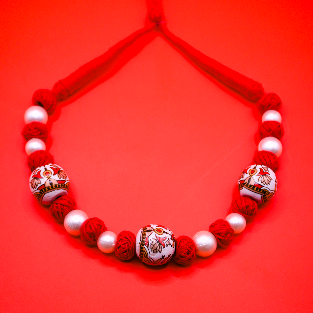 Mughal Flora Threadwork Pearl Necklace