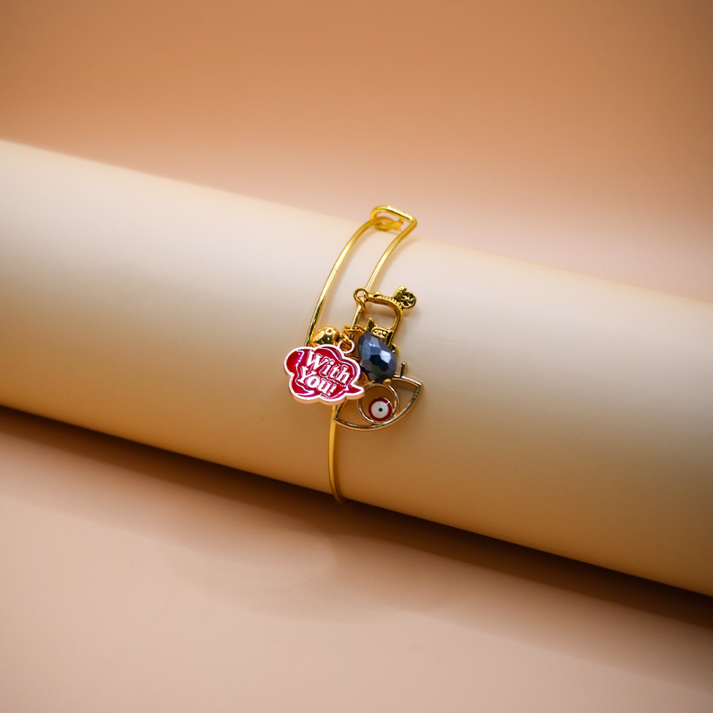 Golden Wishing Eye Charms Bracelet