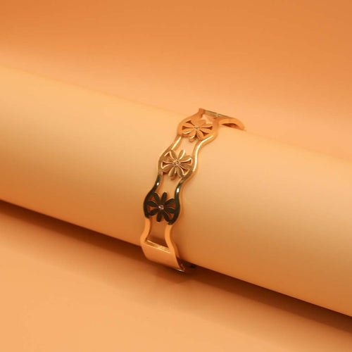 Floral Golden Cuff Bracelet
