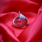 Silver Tress Orbit Hoop Earrings