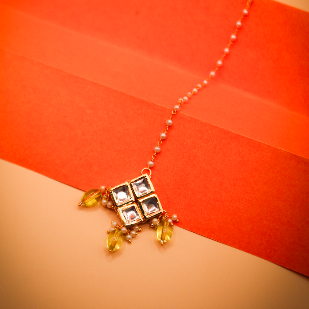 Emerald Kundan Gold-Tone Maang Tikka