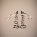 Oxidized Waterfall Bead Jhumka Earrings