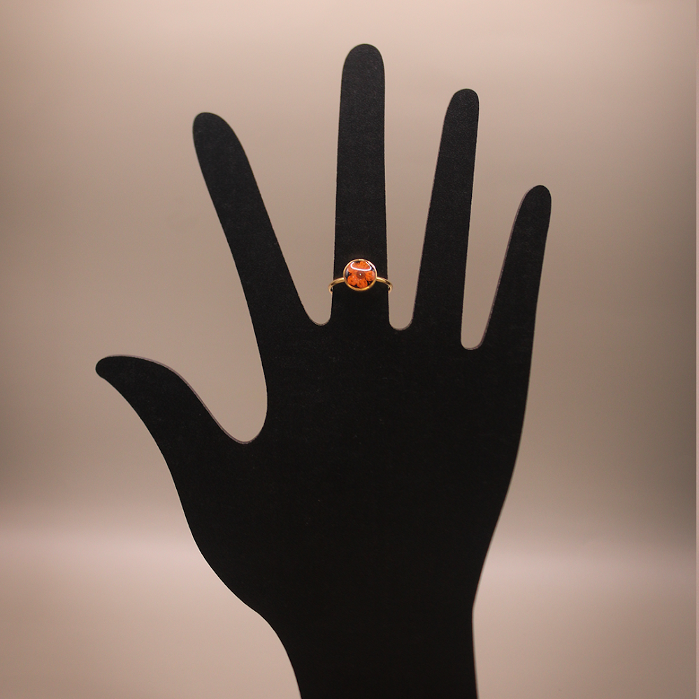 Poppy Petal Adjustable Resin Ring anti-tarnish