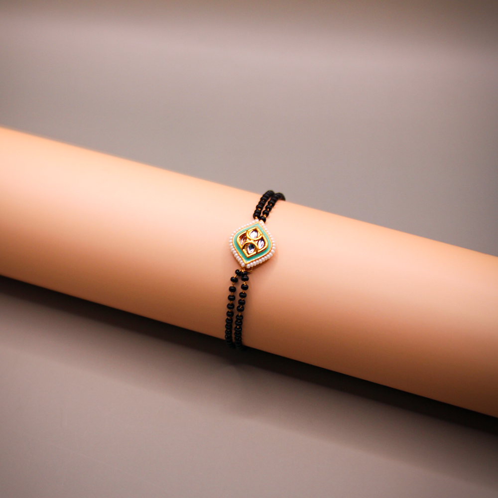 Panna-Kundan Mangalsutra Bracelet