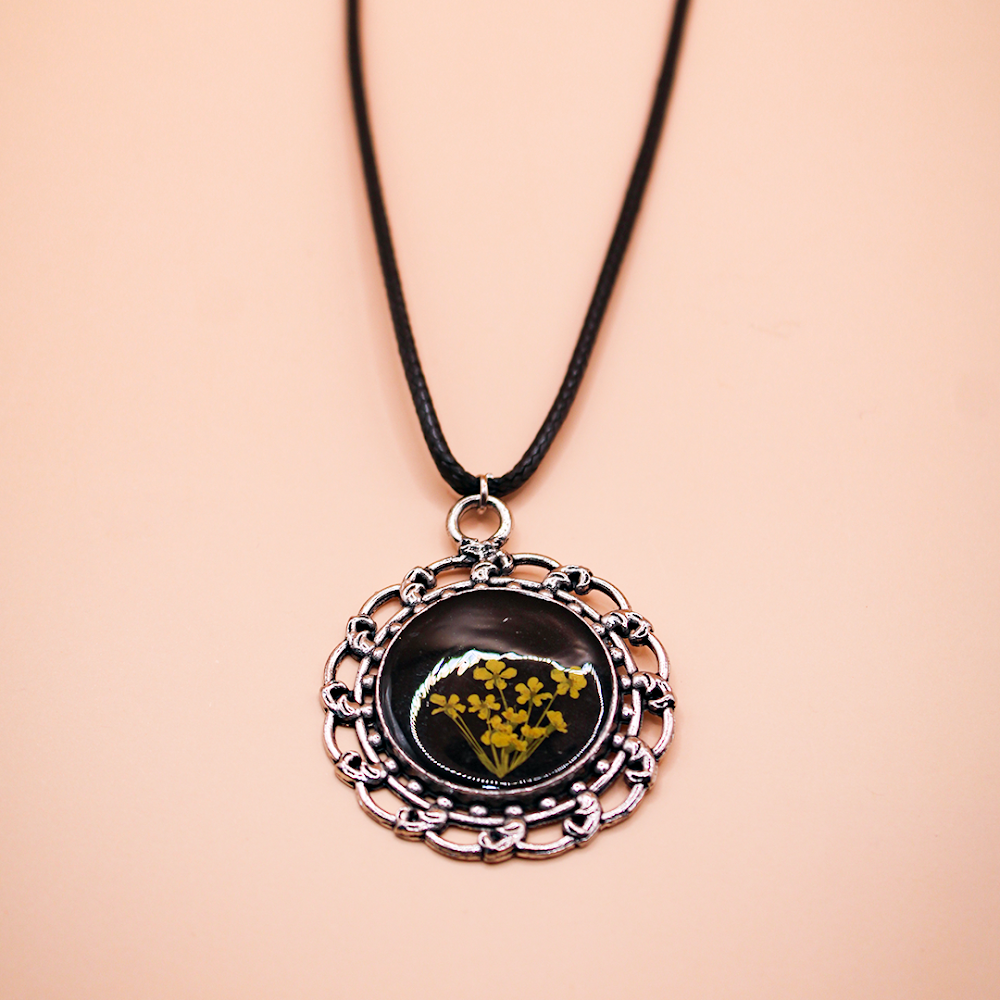 Vintage Gold-Dust Medallion resin Pendant