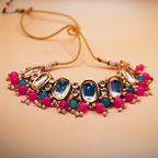 Rajwadi Rainbow Kundan Choker Set