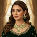 Mint Dewdrop Kundan Jewellery Set