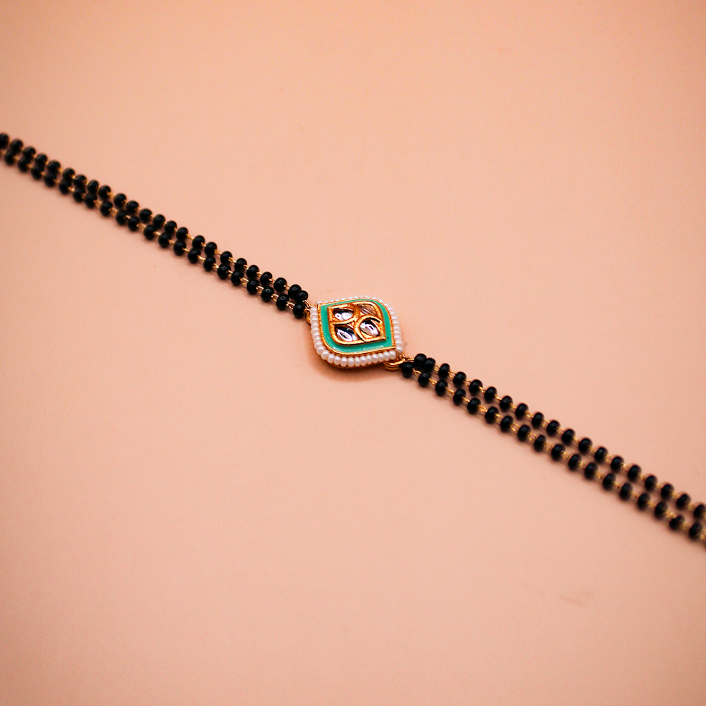 Panna-Kundan Mangalsutra Bracelet