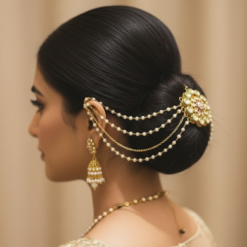 Grand Floral Kundan Center Hairchain