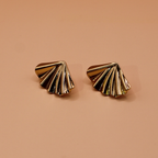 Gilded Pleat Stud Earrings