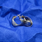 Silver Tress Orbit Hoop Earrings