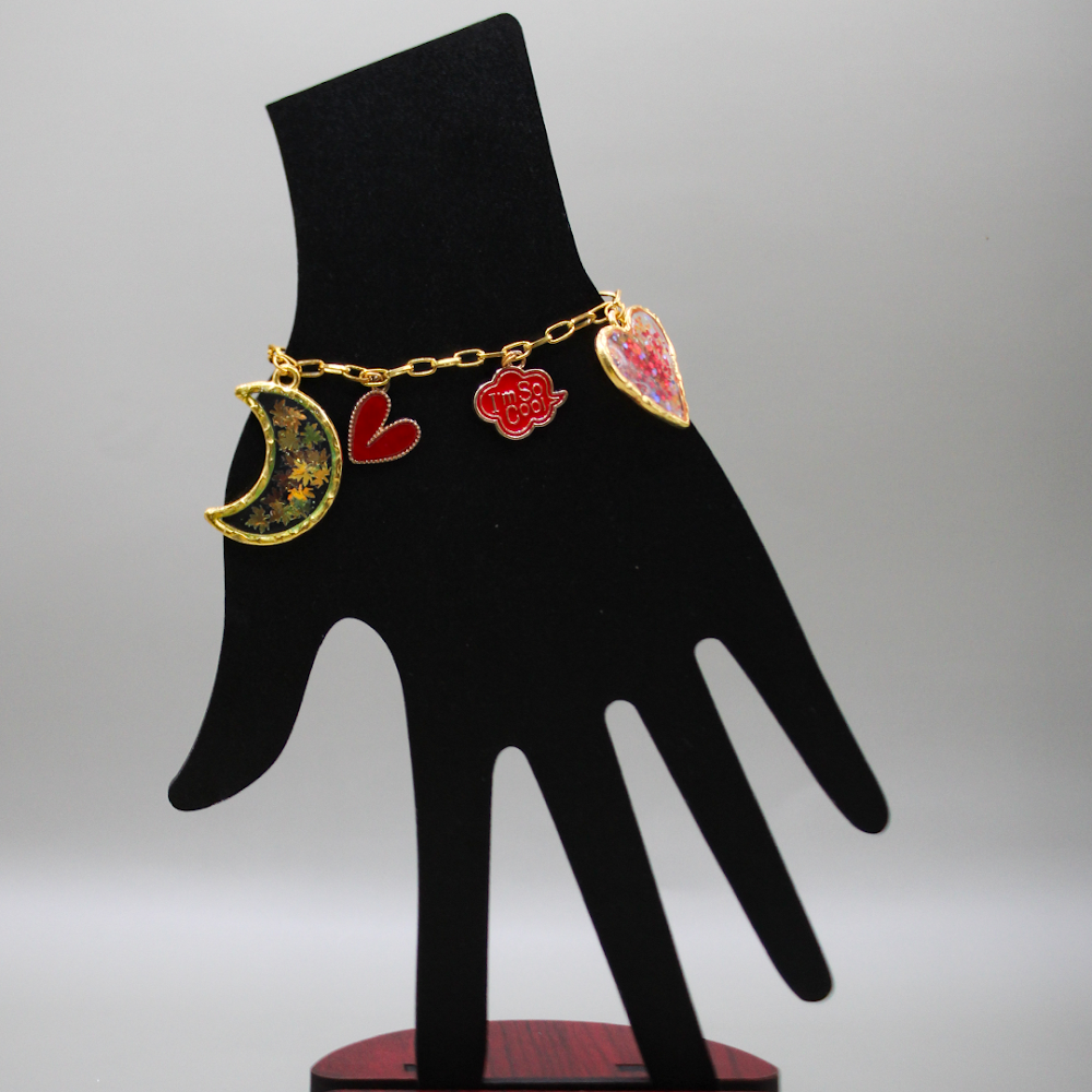 So Cool' Golden Resin Charms Bracelet