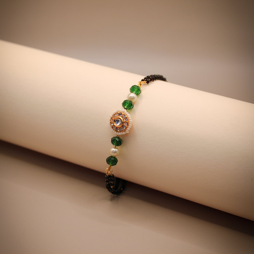 Round Golden-Black Mangalsutra Bracelet