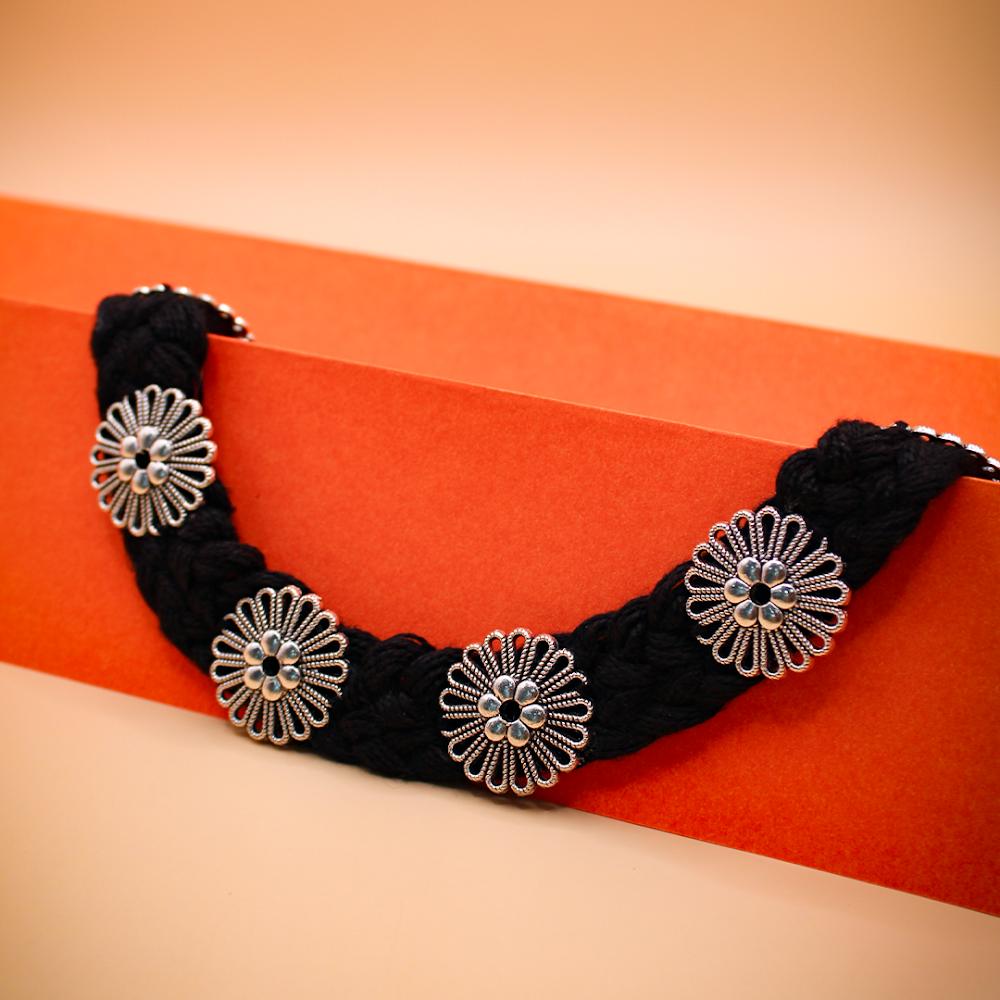 Chandra Phool Silk Thread Patwa Choker Necklace