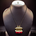 Golden Black tabiz Mangalsutra With Red Beads