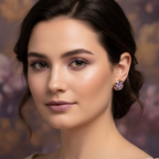 Lavender Bloom Resin Stud Earrings