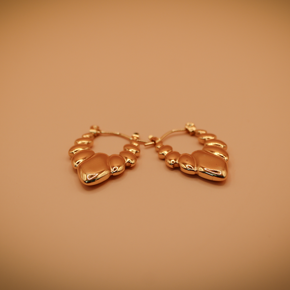 High Polish Ripple Texture Small Hoop Earrings