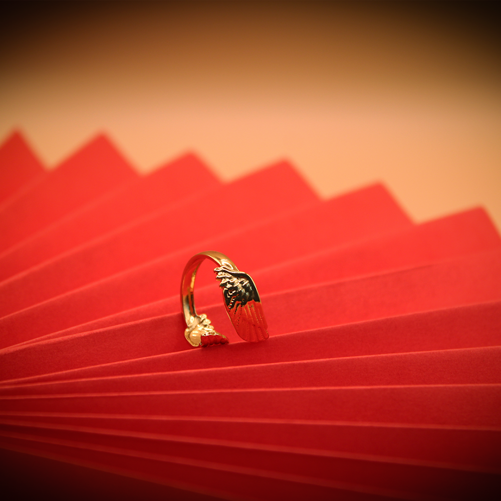 Golden Wings Cuff Ring anti--tarnish