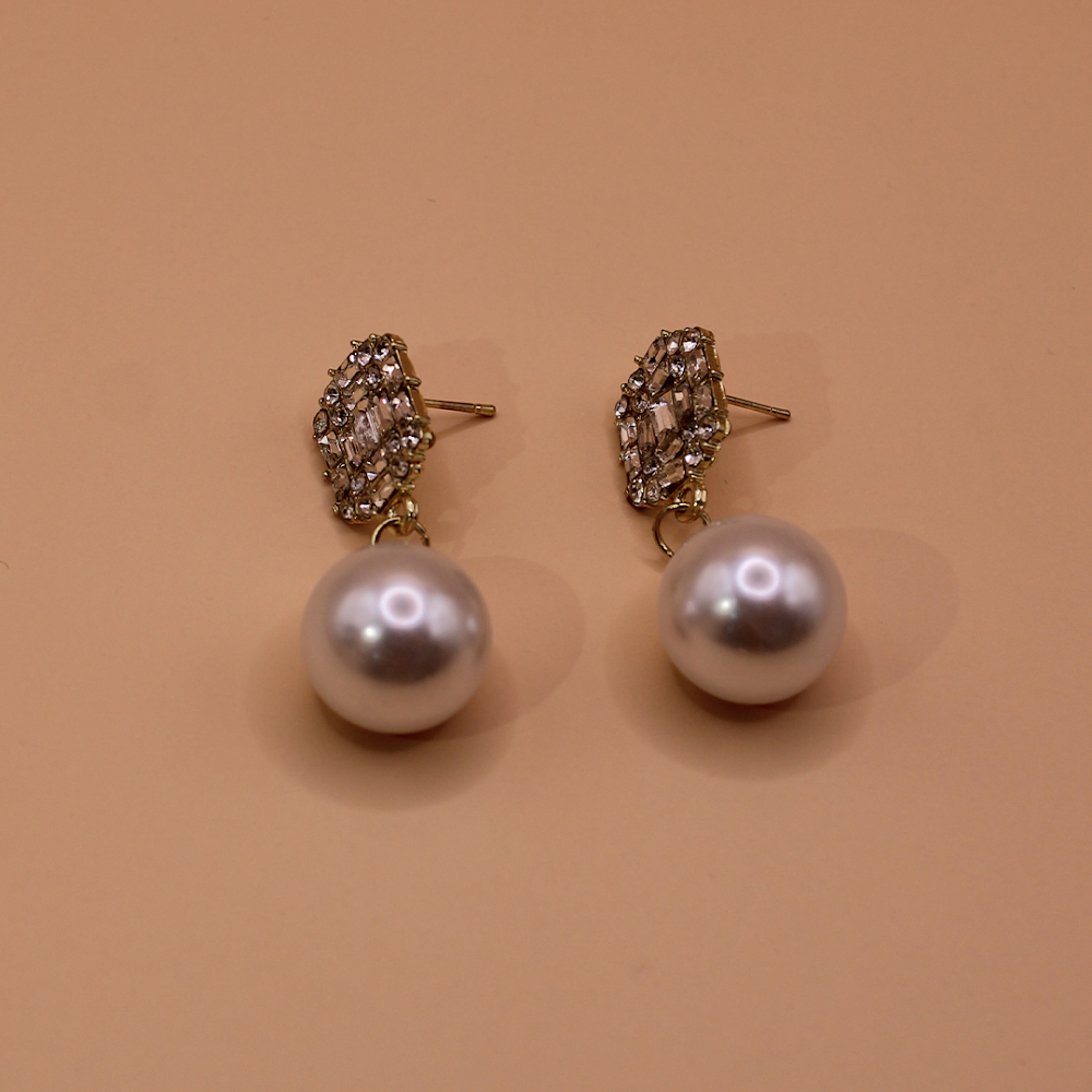 Luxe Pearl Drop Stud Earrings