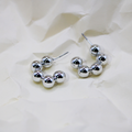 Orbital Silver Beads Hoop Earrings