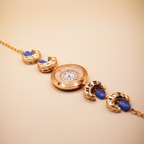 Azure Moon Golden Bracelet Watch