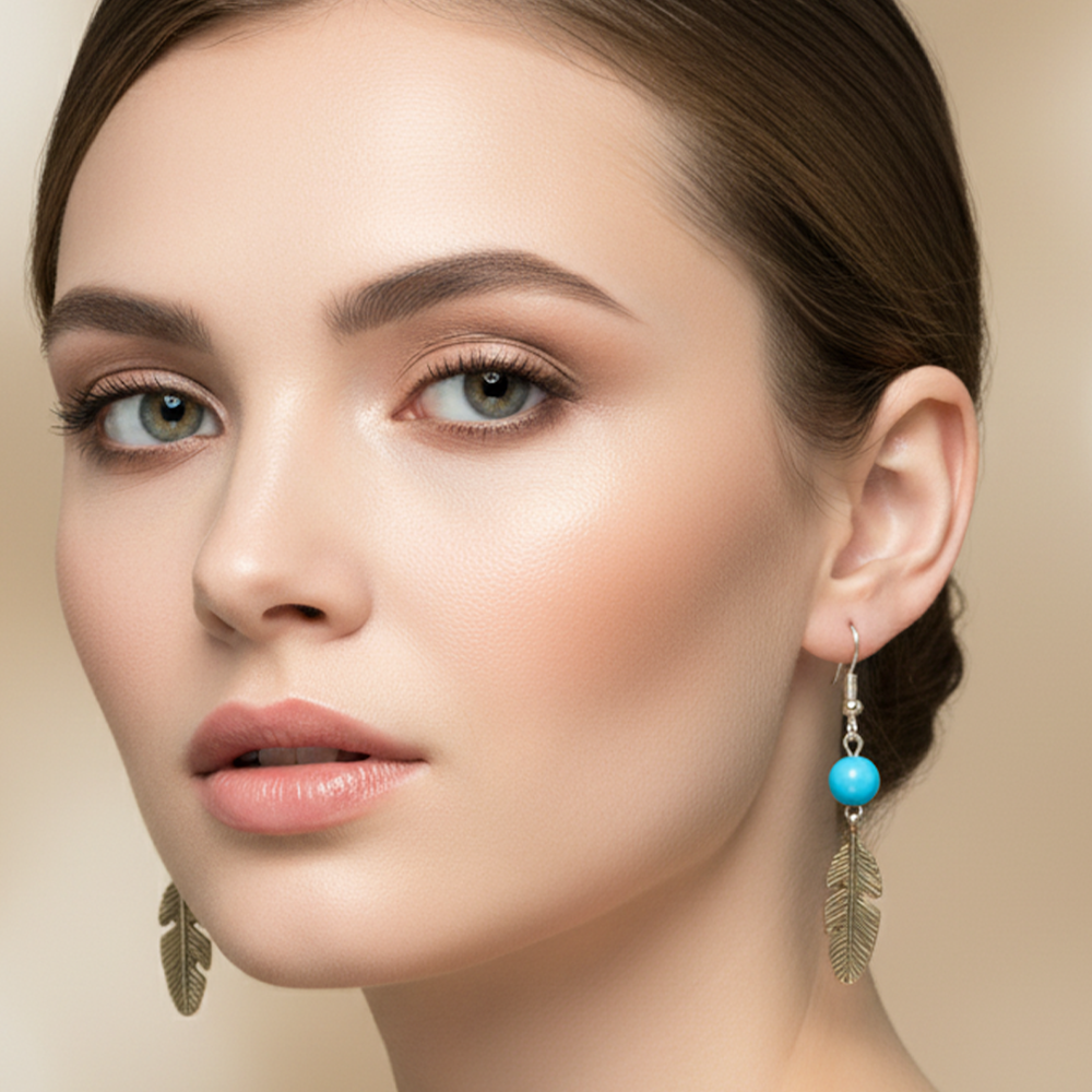 Silver Leaf Dangle Earrings