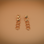 Stacked Golden Hearts Dangle Earrings