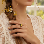 Sunshine Petal Adjustable Resin Ring anti-tarnish
