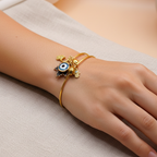 Black Leaf Golden Charms Bracelet