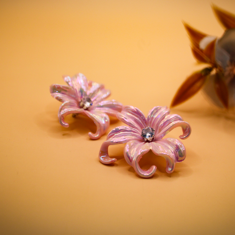 Blossom Shimmer Glazed Stud Earrings