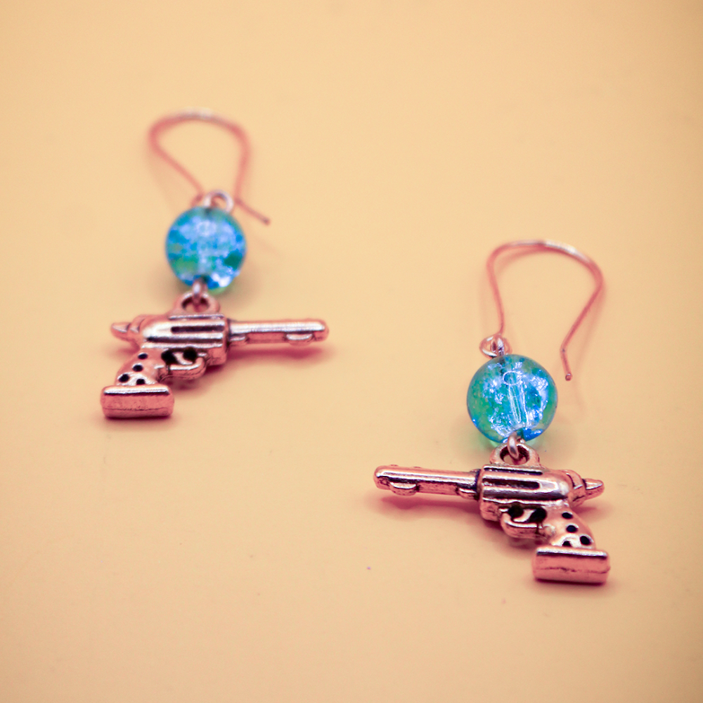 Golden Piston Dangle Earrings
