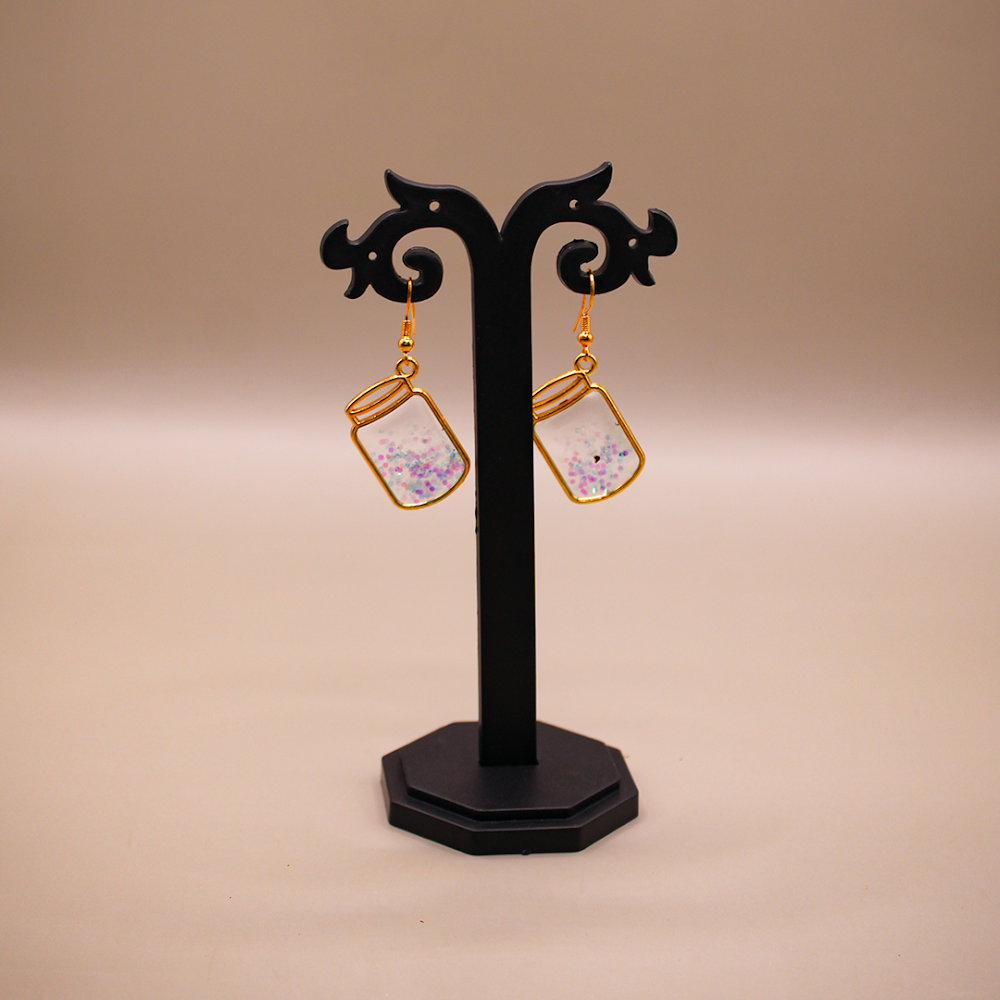 Glitter Jar Dangle Earrings