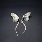 Silver Monarch Chain Drop Statement Studs