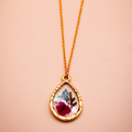 Resin Pink Petal Teardrop resin Pendant