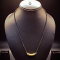 Golden Black Round Beads Mangalsutra
