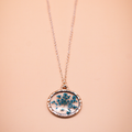Encased Ocean Bloom Circular resin Pendant