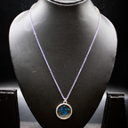 Resin Sapphire Bloom Circular Pendant