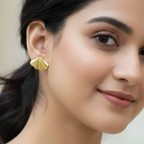 Gilded Pleat Stud Earrings