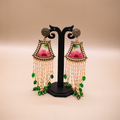 Mughal Pink Floral Jhumka Earrings