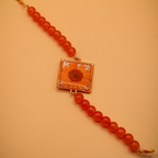 Marigold Resin Floral Beaded Bracelet
