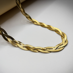 Lustrous Golden Braided Chain Necklace anti-tarnish