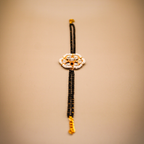 Golden-Black Floral Mangalsutra Bracelet