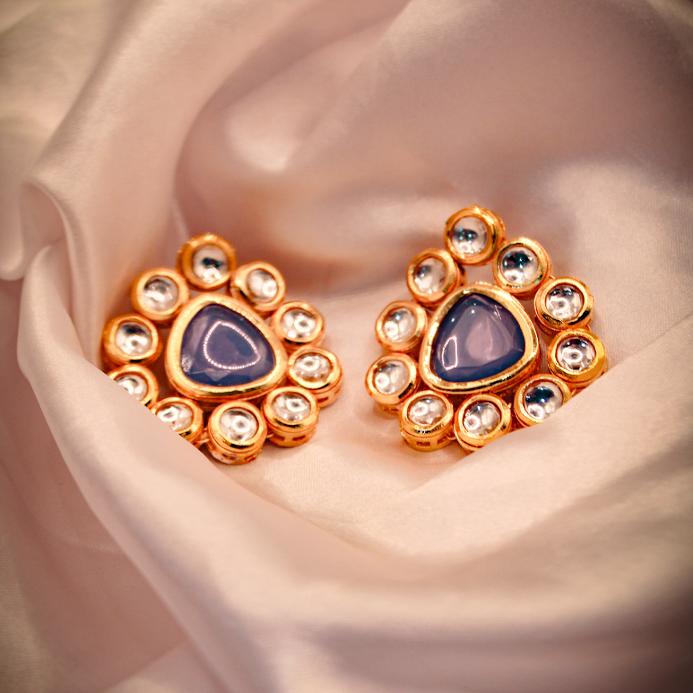 Heavy Kundan Cluster Statement Studs