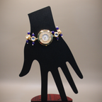 Midnight Blue Regal Kundan Bracelet Watch