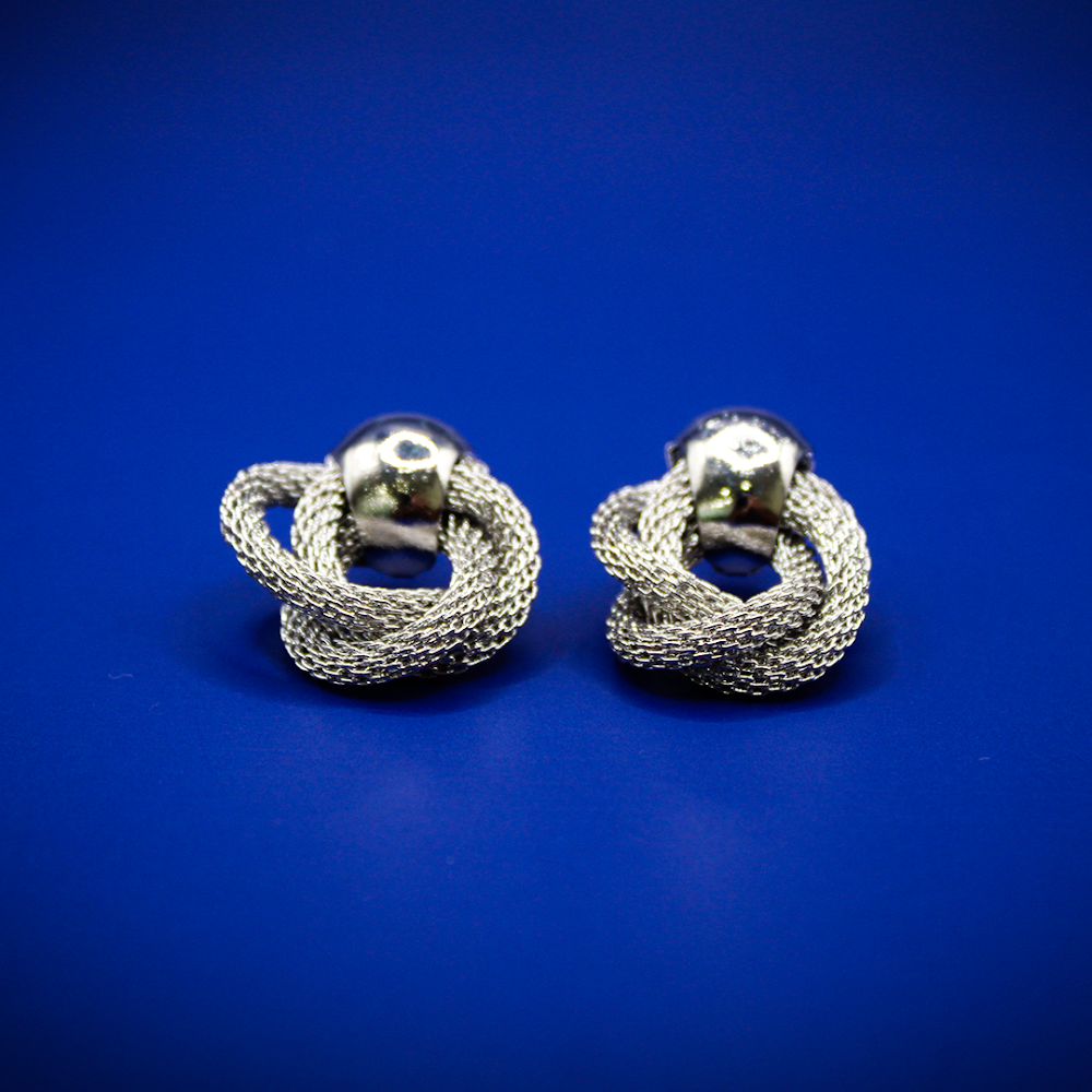 Silver Knot Stud Earrings