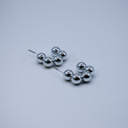 Orbital Silver Beads Hoop Earrings