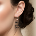 Black Cat Dangle Earrings