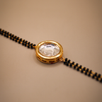 Round Kundan Halo Gilded Mangalsutra Bracelet