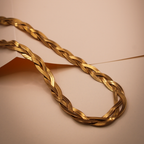 Lustrous Golden Braided Chain Necklace anti-tarnish