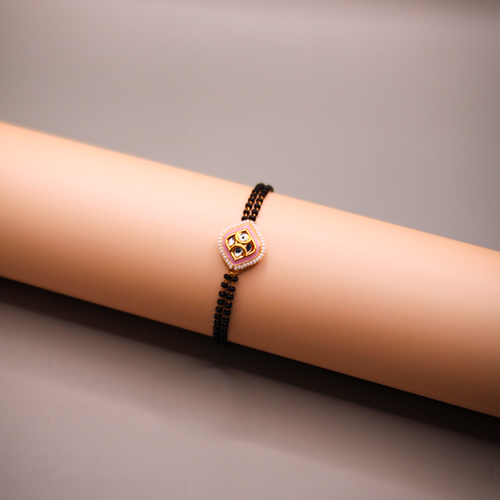 Sowmya Pink Kundan Mangalsutra Bracelet